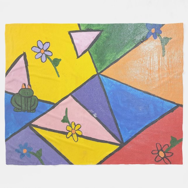 Frosch- und Natur-Plüschdecke Fleecedecke (Vorderseite (Horizontal))