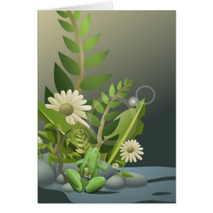 Frosch und Pflanze Tattoo-Karte