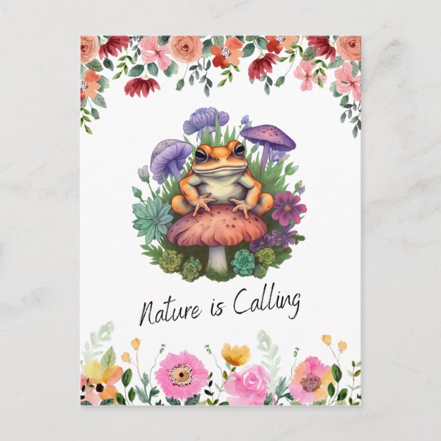 Frosch und Pilz Postkarte (Vorderseite)