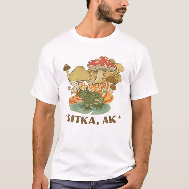 Frosch und Pilze Sitka Alaska T-Shirt (Vorderseite)