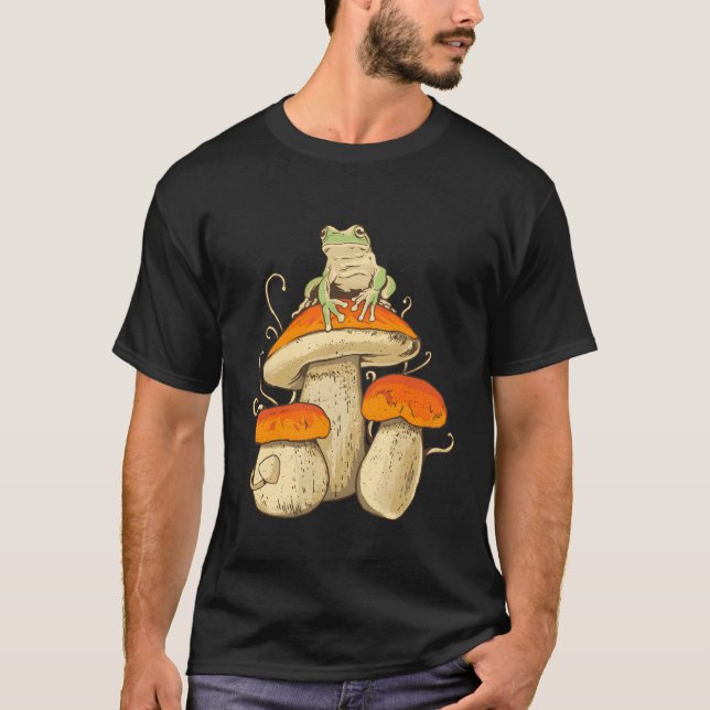 Frosch und Pilze T-Shirt (Vorderseite)