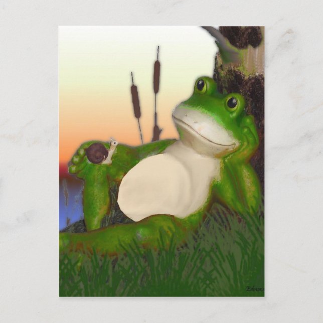 Frosch und Schnecke Postkarte (Vorderseite)