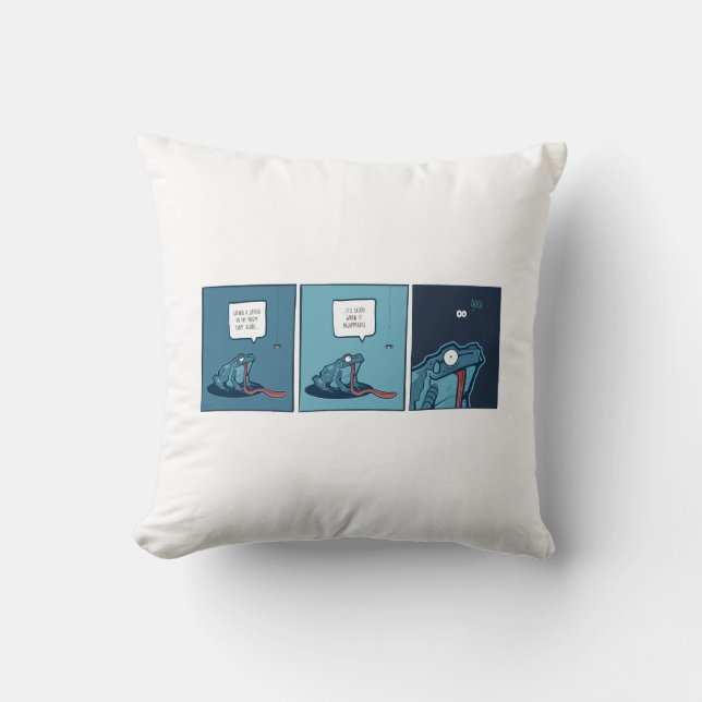 Frosch und Spider Comic Kissen (Vorderseite)