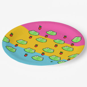 Frosch und Strawberry Lover Pappteller