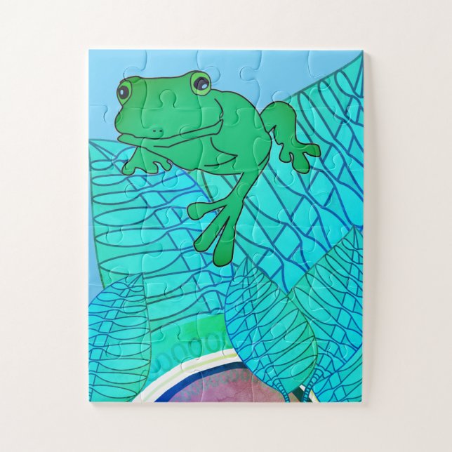 Frosch und Teich Puzzle (Vertikal)