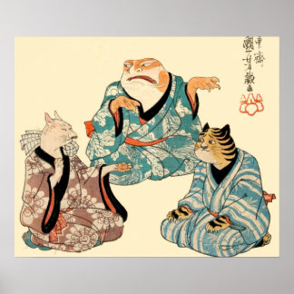 Frosch und Tiger spielen ein komisches Ken-Spiel Poster
