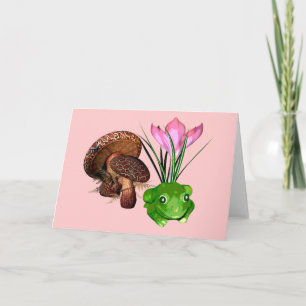 Frosch und Toadstool Feiertagskarte