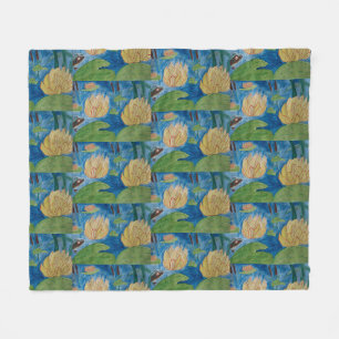 Frosch und Wasserlilien Fleece Blanket