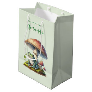Frosch unter einem Pilz Süße Natur Geburtstag Mittlere Geschenktüte