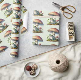 Frosch unter einem Pilz Süße Natur Muster Geschenkpapier