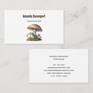 Frosch unter einem Pilz Süße Natur Visitenkarte