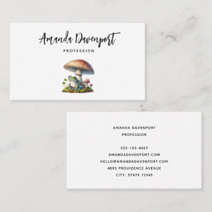 Frosch unter einem Pilz Süße Natur Visitenkarte