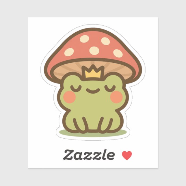 Frosch unter Pilzsticker Aufkleber (Blatt)