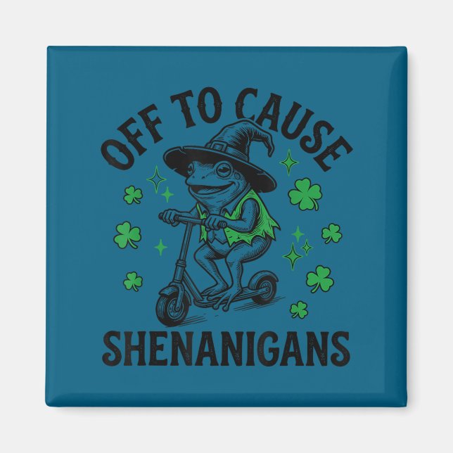Frosch unterwegs, um am St. Patrick's Day Unfug zu Magnet (Vorne)