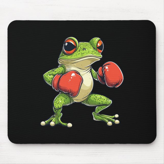 Frosch verkleidet als Boxer-Funny-Boxing Mousepad (Vorne)