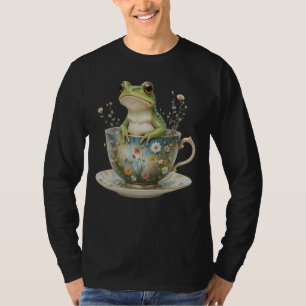 Frosch Vintager Tee Cup Blumenkohl Blume Amphibien