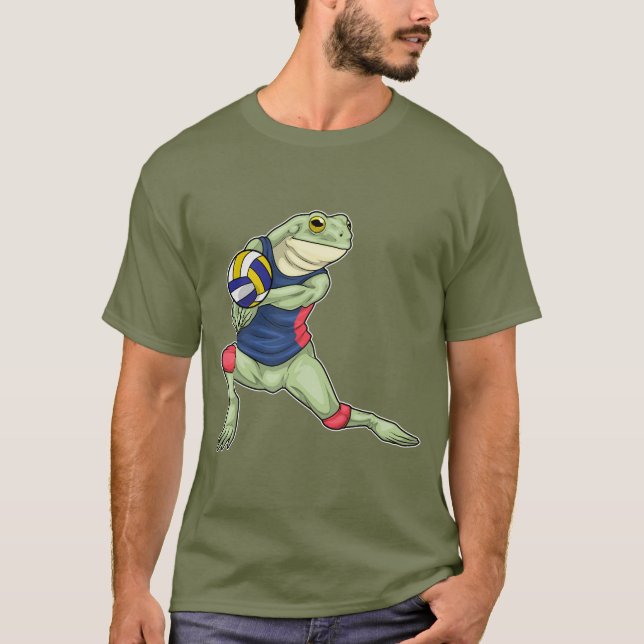 Frosch Volleyball-Spieler Volleyball T-Shirt (Vorderseite)