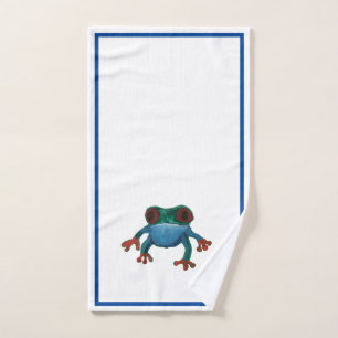 Frosch von grünem Blauem Amazonasbaum Handtuch