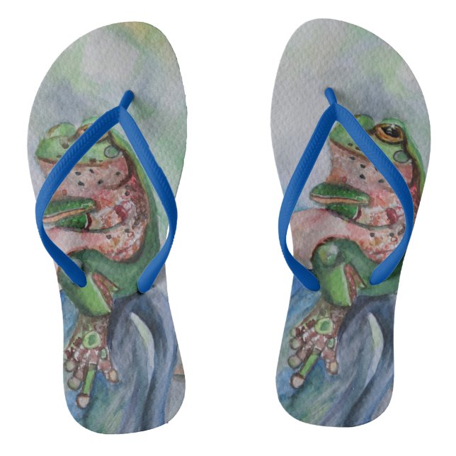 Frosch Wasserfarbe Flip Flops (Fußbett)