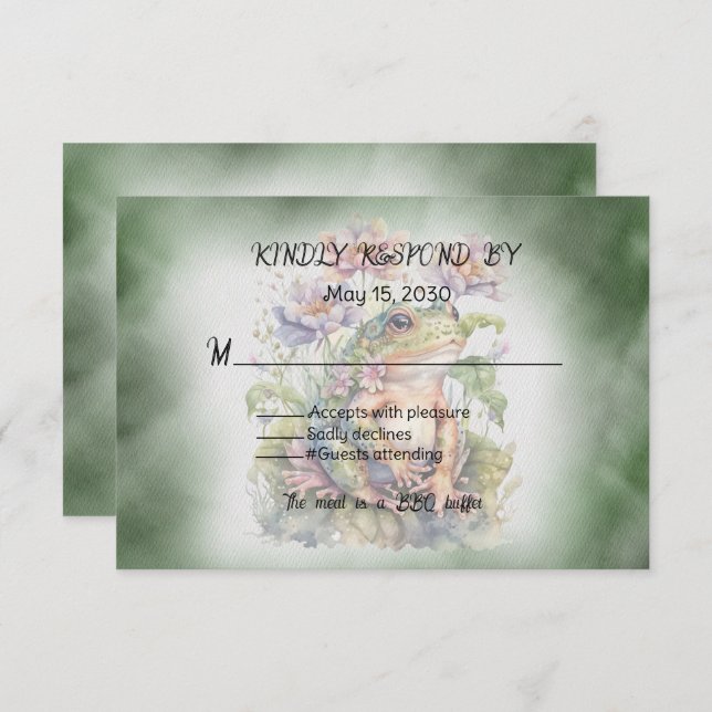 Frosch Wedding RSVP Karte (Vorne/Hinten)