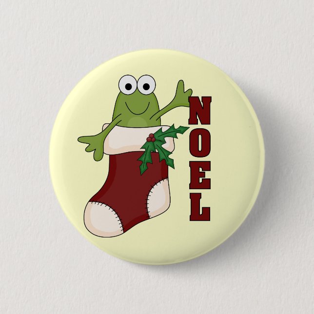 Frosch Weihnachten Holiday Shirts und Geschenke Button (Vorderseite)
