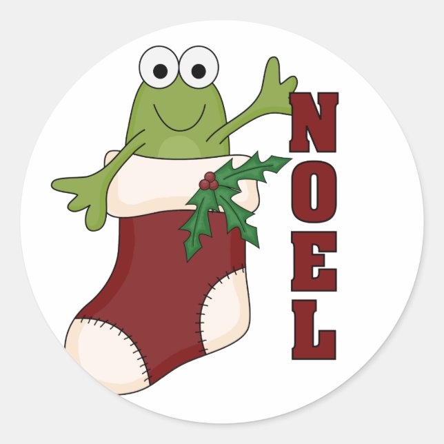 Frosch Weihnachten Holiday Shirts und Geschenke Runder Aufkleber (Vorderseite)