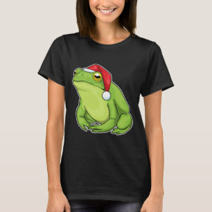 Frosch Weihnachten Santa Hut T-Shirt