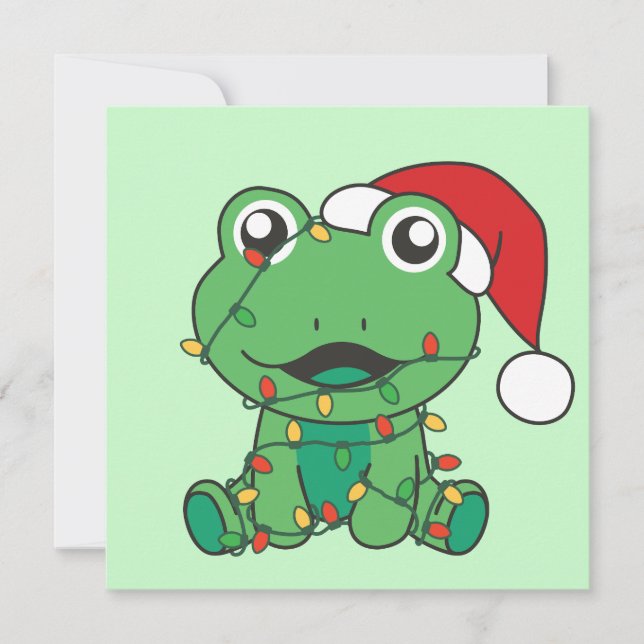Frosch Weihnachts-Wintertiere Weihnachtsfrösche Feiertagskarte (Vorderseite)