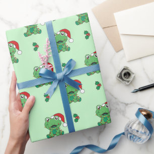 Frosch Weihnachts-Wintertiere Weihnachtsfrösche Geschenkpapier