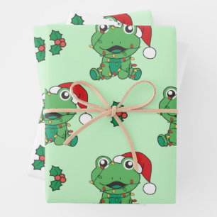 Frosch Weihnachts-Wintertiere Weihnachtsfrösche Geschenkpapier Set
