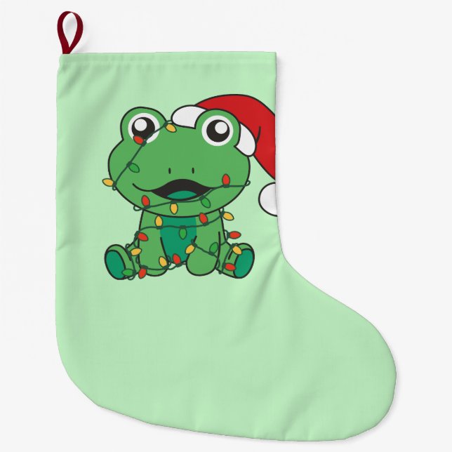 Frosch Weihnachts-Wintertiere Weihnachtsfrösche Großer Weihnachtsstrumpf (Vorderseite)