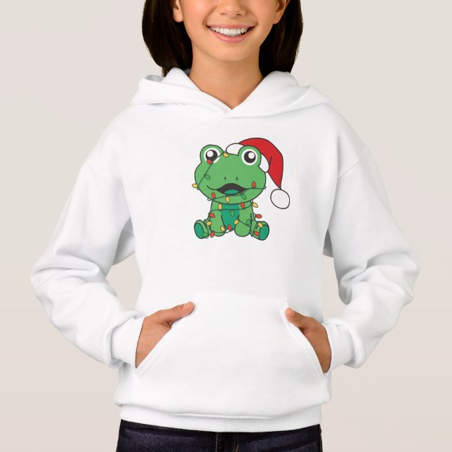 Frosch Weihnachts-Wintertiere Weihnachtsfrösche Hoodie (Vorderseite)