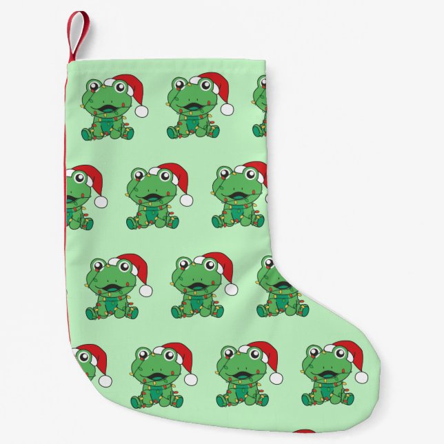 Frosch Weihnachts-Wintertiere Weihnachtsfrösche Kleiner Weihnachtsstrumpf (Vorderseite)
