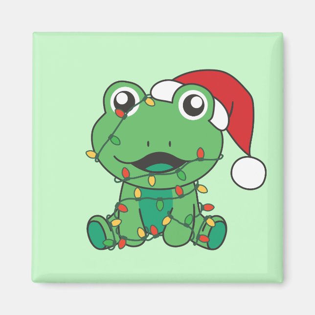 Frosch Weihnachts-Wintertiere Weihnachtsfrösche Magnet (Vorne)