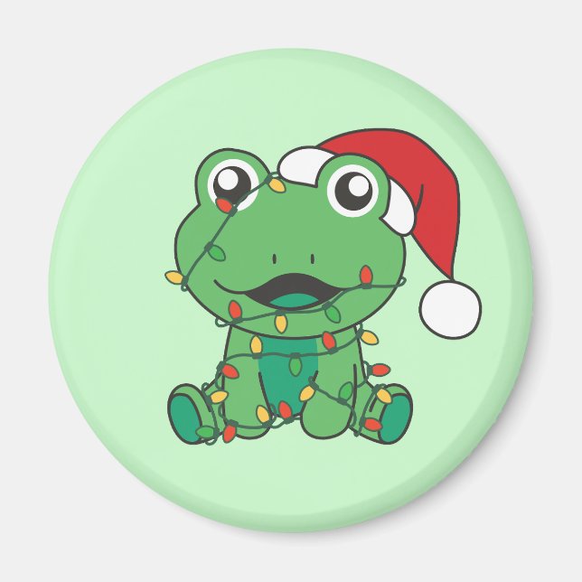 Frosch Weihnachts-Wintertiere Weihnachtsfrösche Magnet (Vorne)