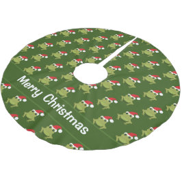 Frosch Weihnachtsmannmütze Grün Weihnachten Polyester Weihnachtsbaumdecke