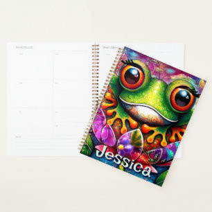 Frosch Whimsical Abstrakt Art Personalisiert Planer