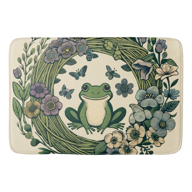 Frosch-Wildblumen für Kernbrennwerke Badematte (Vorderseite)