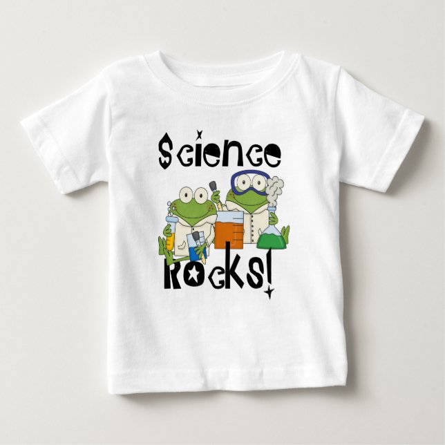 Frosch-Wissenschafts-Felsen Baby T-shirt (Vorderseite)