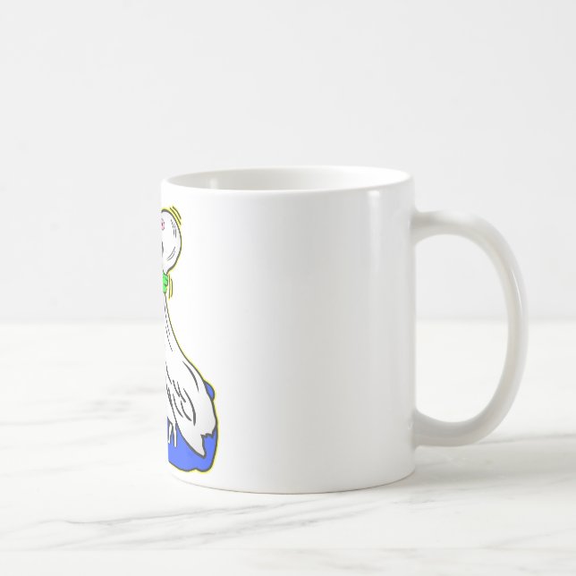 Frosch-würgend Vogel geben nie überhaupt auf Kaffeetasse (Rechts)