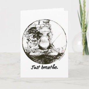 Frosch Zen Yoga Atme-Meditations-Kunst Tinte Karte