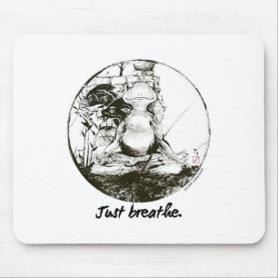 Frosch Zen Yoga Nur Atem Meditation Kunst Tinte Mousepad