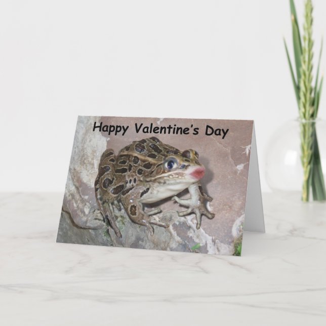 Frosch zum Valentinstag küssen Feiertagskarte (Vorderseite)