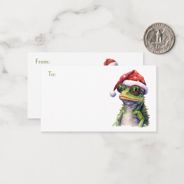 Froschband für Weihnachtsfeigen zu/von geschenkten Mitteilungskarte (Vorderseite/Rückseite Beispiel)