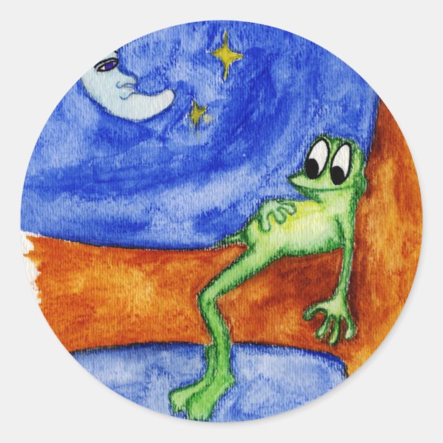 Froschbedeckung Runder Aufkleber (Vorderseite)