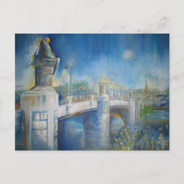 Froschbrücke bei Nacht Postkarte (Vorderseite)
