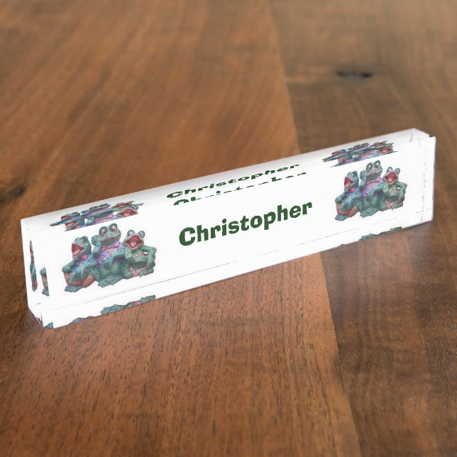 Froschdesign Namensplakette (Seite)