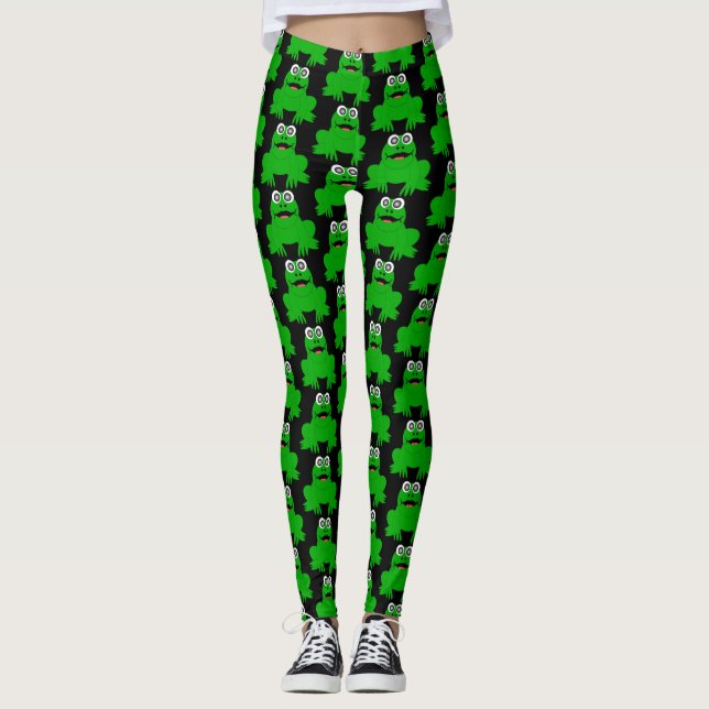 Froschdesign wählen Sie Hintergrundfarbe Leggings (Vorderseite)