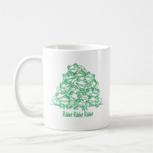 Frösche Abstrakte Grüne Linie Kunst Personalisiert Kaffeetasse