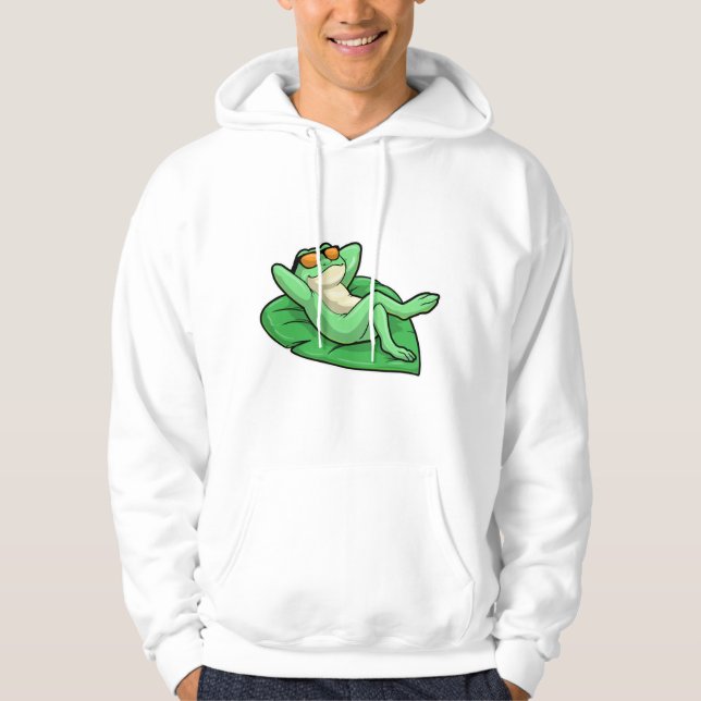 Frösche auf Leaf mit Sonnenbrille Hoodie (Vorderseite)